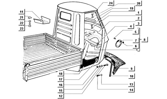 Fahrgestell Kotflügel vorn - Ape Mix 50ccm 2T AC 1998-2008 ZAPC80000