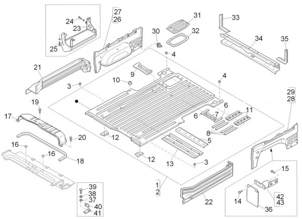 Fahrgestell Bodenpaneel hinten - Porter D120 Diesel 1300ccm 4T LC 2015- ZAPS90VK