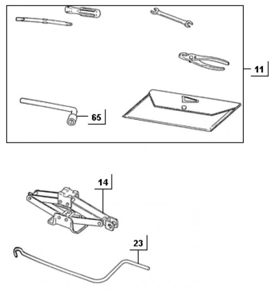 Fahrgestell Bordwerkzeug - Porter Porter Diesel 1400ccm 4T LC 1998-2004 ZAPS85000007