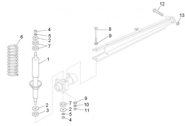 Radaufhängung Stoßdämpfer hinten - Ape Mix 50ccm 2T AC 2013- ZAPC80000