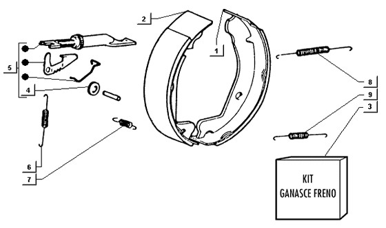 Radaufhängung Bremsbacken hinten - Ape TM 422ccm 4T AC 1997-2004 ZAPT1000000001001