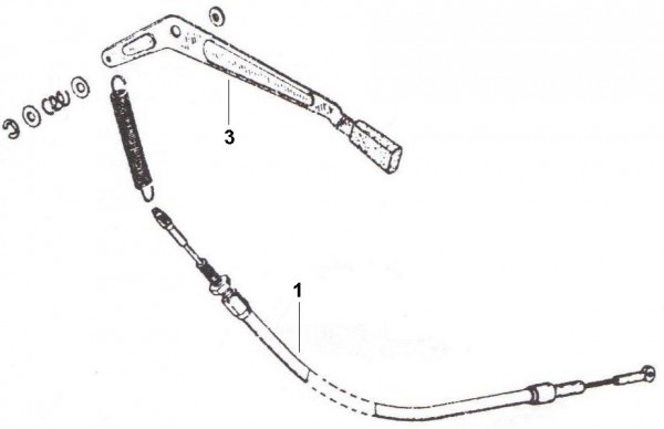 Bowdenzüge Rückwärtsgangzug - Ape 190ccm 2T AC 1969-1978 MPR1T