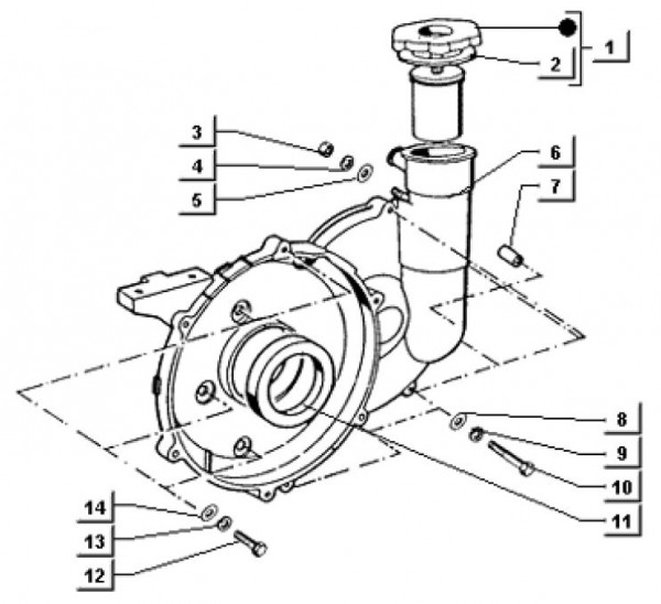 Motor Kupplungsgehäuse - Ape TM 703 Diesel mit Lenker 422ccm 4T AC 1997-2004 ATD1 00001101