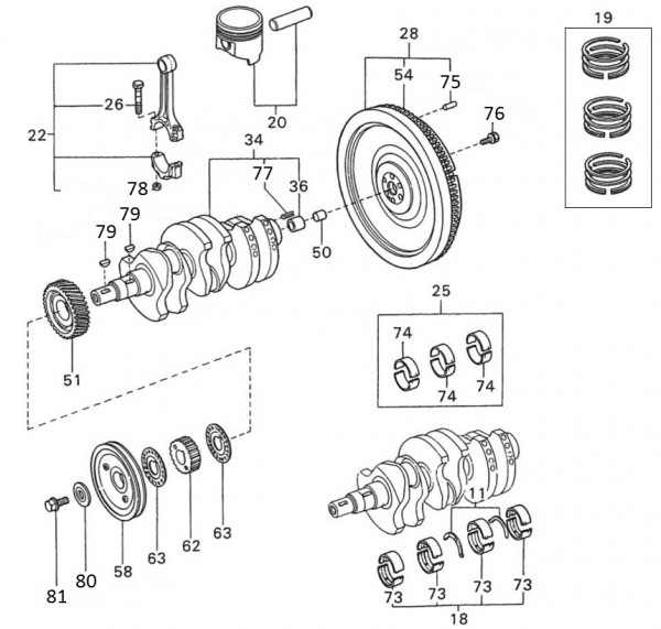 Motor Kurbelwelle - Porter Porter 1000ccm 4T LC 1992-1998 ZAPS85