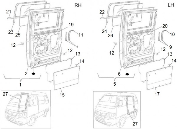 Fahrgestell Türen hinten - Porter Porter Electric ccm 2010- ZAPS9E