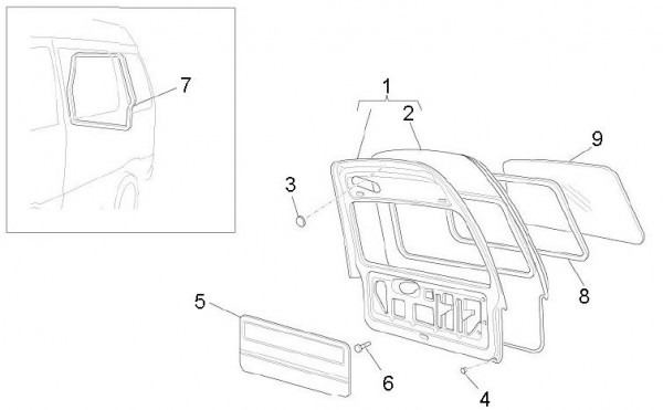 Fahrgestell Heckklappe - Porter D120 Diesel 1300ccm 4T LC 2011- ZAPS90VK