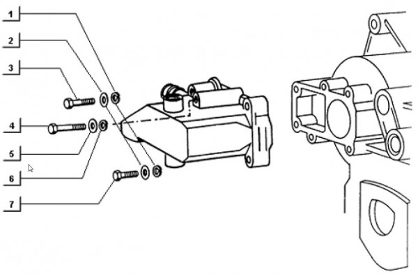 Motor Befestigung Getriebeschaltgehäuse - Ape TM 703 Diesel mit Lenkrad 422ccm 4T AC 1997-2004 ATD2T