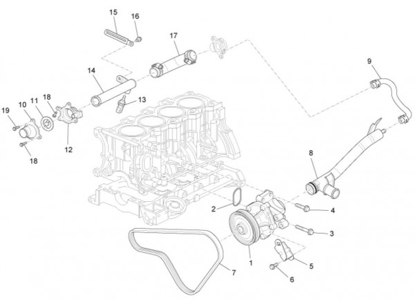 Motor Wasserpumpe - Porter Maxxi Multitech 1300ccm 4T LC 2013- ZAPS90RJ