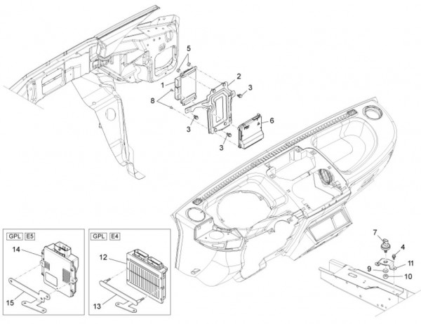 Elektrische Anlage Steuerelektronik - Porter Maxxi Multitech 1300ccm 4T LC 2013- ZAPS90AJ