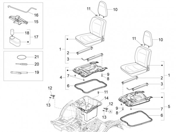 Fahrgestell Sitz vorn - Porter Quargo 700ccm 4T LC 2008- ZAPP10000