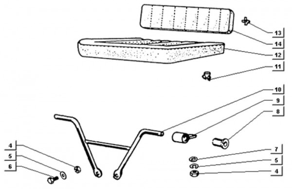 Fahrgestell Sitz - Ape TM 703 mit Lenkrad 220ccm 2T AC 2000-2007 ATM3T