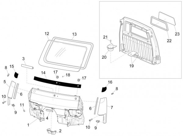 Fahrgestell Windschutzscheibe - Porter Multitech 1300ccm 4T LC 2017- ZAPS90TGW
