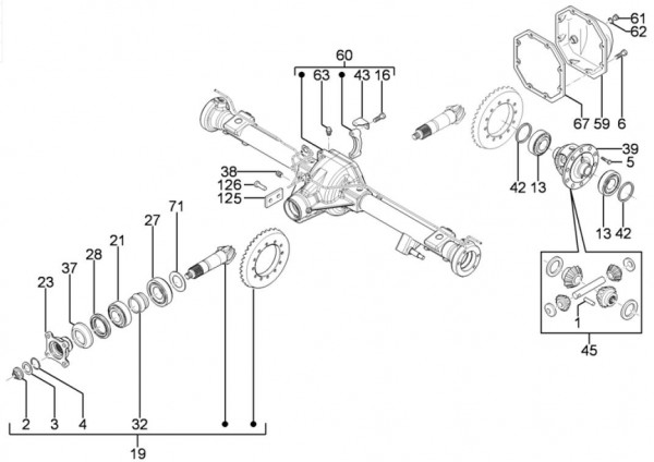 Motor Hinterachsantrieb - Porter Porter Diesel 1400ccm 4T LC 1998-2004 ZAPS85000004