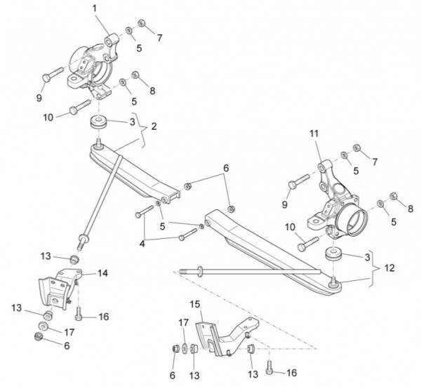 Radaufhängung Schwingarm - Porter Multitech 1300ccm 4T LC 2014- ZAPS90VJ