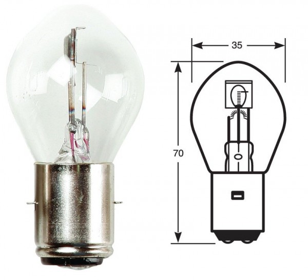 Ring Leuchtmittel, Glühlampe, 12 V, 25/25 W, BA20d