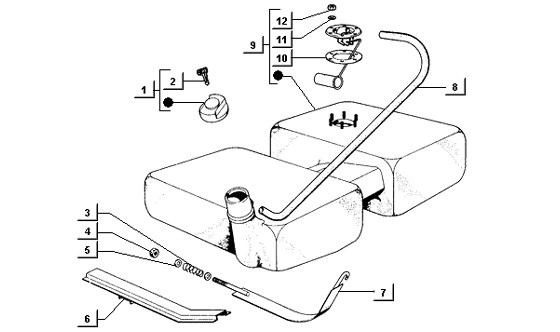 Fahrgestell Benzintank - Ape TM 422ccm 4T AC 1997-2004 ZAPT1000000001001
