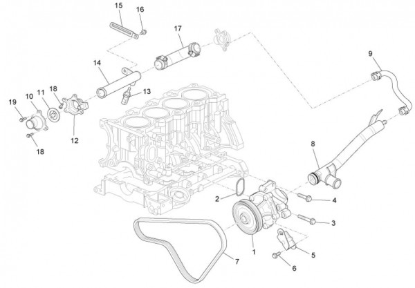 Motor Wasserpumpe - Porter Maxxi Multitech 1300ccm 4T LC 2013- ZAPS90AJ