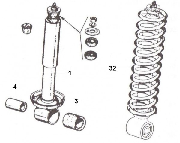 Radaufhängung Stoßdämpfer vorn - Ape TM 220ccm 2T AC 1982-1983 ATM1T