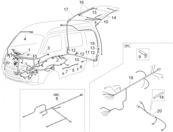Elektrische Anlage Kabelbaum - Porter Multitech 1300ccm 4T LC 2010- ZAPS90VJ