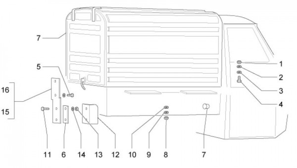 Fahrgestell Befestigung Kastenrahmen - Ape Mix 50ccm 2T AC 2016- ZAPC80000