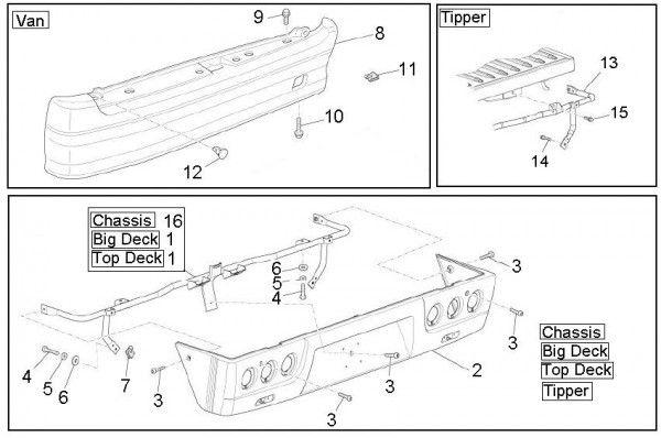 Fahrgestell Hinterabdeckung - Porter D120 Diesel 1300ccm 4T LC 2011- ZAPS90TK