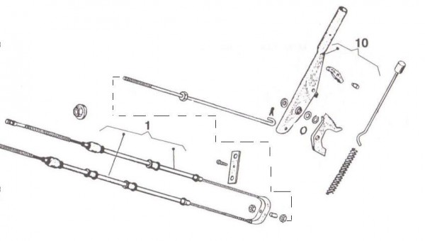 Bowdenzüge Handbremse - Ape 125ccm 2T AC 1970-1974 TM1T