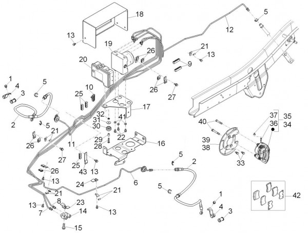 Radaufhängung Bremsanlage - Porter D120 Diesel 1300ccm 4T LC 2014- ZAPS90TK