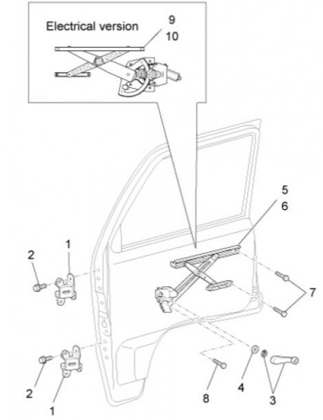 Fahrgestell Fensterheber - Porter Maxxi Multitech 1300ccm 4T LC 2014- ZAPS90RJ