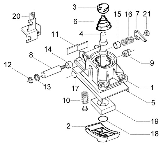 Fahrgestell Schalthebel (Lenkrad) - Ape TM 422ccm 4T AC 1997-2004 ZAPT1000000023141