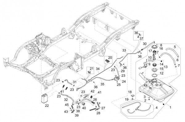 Fahrgestell Benzintank - Porter Multitech 1300ccm 4T LC 2015- ZAPS90PGW
