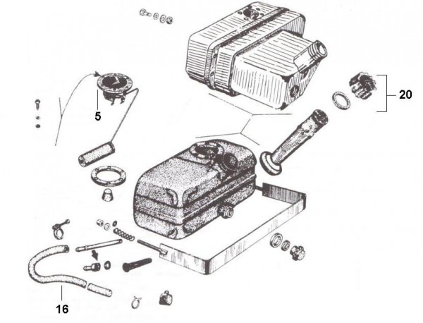 Fahrgestell Öltank - Ape TM 220ccm 2T AC 1982-1983 ATM1T