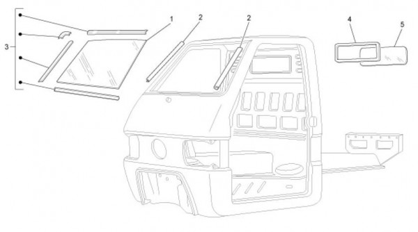 Fahrgestell Windschutzscheibe - Ape TM 703 mit Lenker 220ccm 2T AC 2008-2016 ZAPT10000