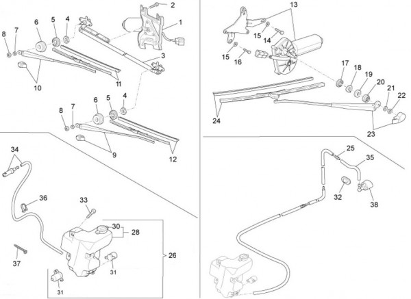 Elektrische Anlage Scheibenwischer - Porter D120 Diesel 1300ccm 4T LC 2013- ZAPS90VK