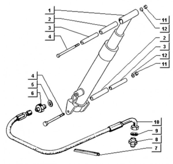 Fahrgestell hydraulische Kippeinrichtung - Ape TM 703 Diesel mit Lenkrad 422ccm 4T AC 1997-2004 ATD1