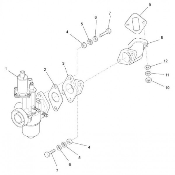 Motor Vergaser - Ape TM 703 mit Lenkrad 220ccm 2T AC 2008-2016 ZAPT10000