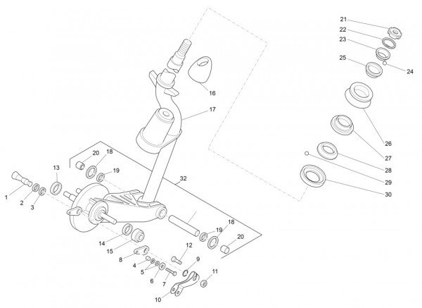 Radaufhängung Vorderradgabel - Ape Mix 50ccm 2T AC 2018- ZAPC80000