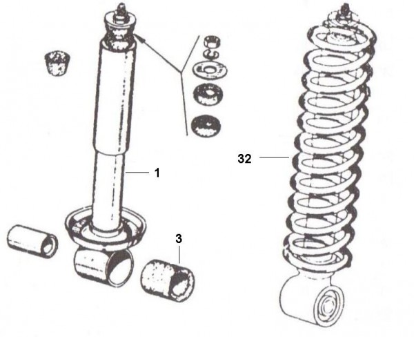 Radaufhängung Stoßdämpfer vorn - Ape Car 422ccm 4T AC 1986- AFD1T