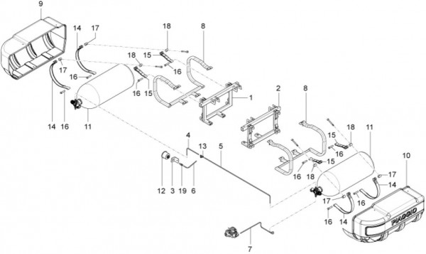 Fahrgestell Benzintank Methan - Porter Maxxi Multitech 1300ccm 4T LC 2014- ZAPS90RJ