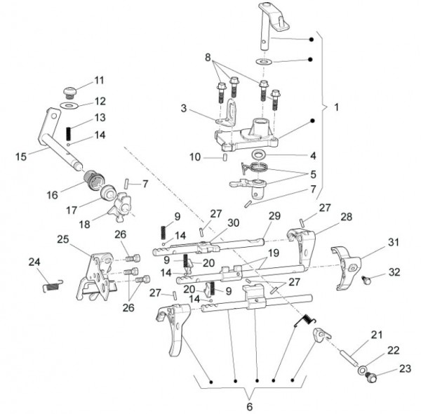 Motor Schalthebel - Porter Multitech 1300ccm 4T LC 2010- ZAPS90VJ