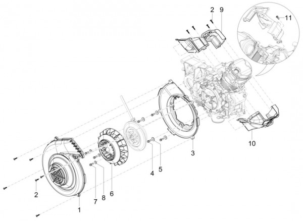 Motor Schwungradabdeckung - Calessino 200ccm 4T 3V AC 2017- ZAPT42P00