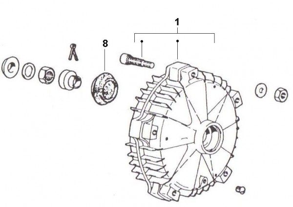 Radaufhängung Bremstrommel hinten - Ape TM 220ccm 2T AC 1982-1983 ATM1T