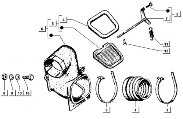 Motor Warmluftzuleitung - Ape TM 703 mit Lenkrad 220ccm 2T AC 1997-1999 ZAPT10000