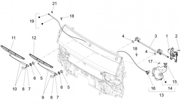 Elektrische Anlage Scheibenwischer - Porter Quargo 700ccm 4T LC 2007- ZAPP10000