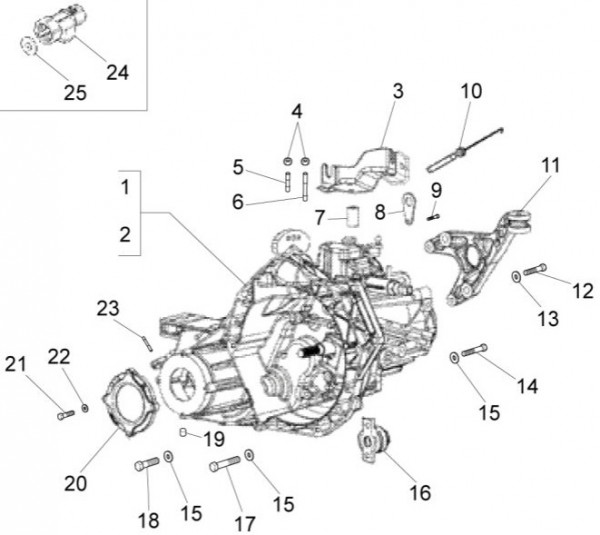 Motor Getriebegehäuse - Porter Quargo 700ccm 4T LC 2009- ZAP4P10000