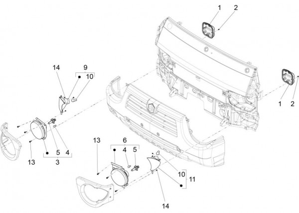 Elektrische Anlage Scheinwerfer - Porter Quargo 700ccm 4T LC 2010- ZAP4P10000