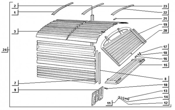 Fahrgestell Kastenaufbau - Ape TM 703 Diesel mit Lenker 422ccm 4T AC 2000-2004 ZAPT10000
