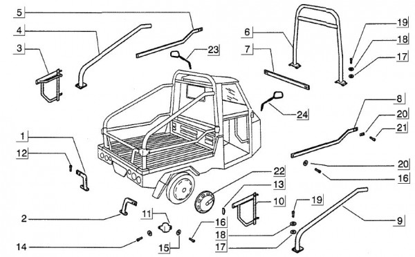 Fahrgestell Schutzbügel - Ape Mix 50ccm 2T AC 2008- ZAPC80000