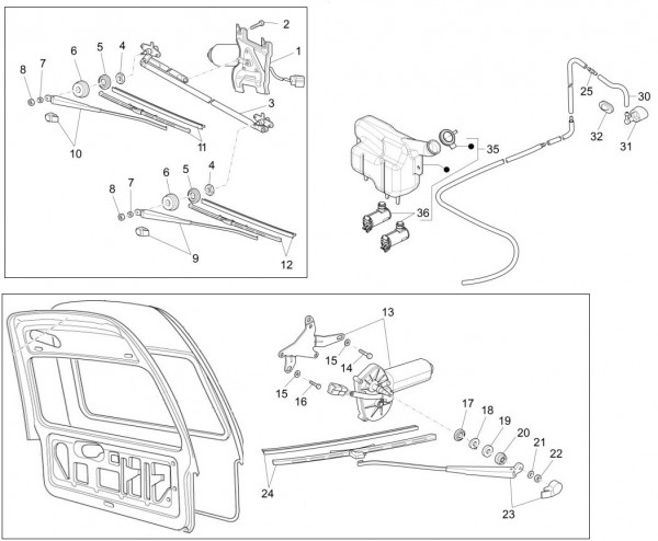 Elektrische Anlage Scheibenwischer - Porter Multitech 1300ccm 4T LC 2016-