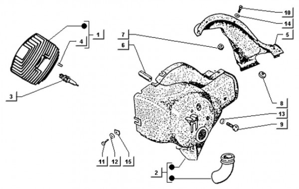 Motor Zylinderkopf - Ape TM 703 mit Lenkrad 218ccm 2T AC 1997-1999 ATM2 00001001