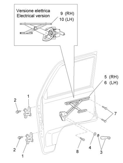 Fahrgestell Fensterheber - Porter Maxxi D120 Diesel 1200ccm 4T LC 2013- ZAPS90DK